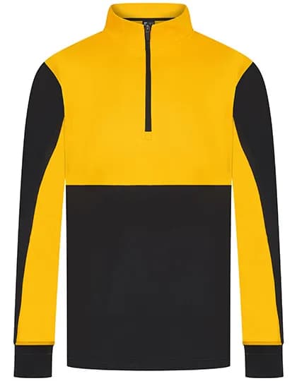 Adults 1/4 Zip Tracksuit Top - Black/Gold