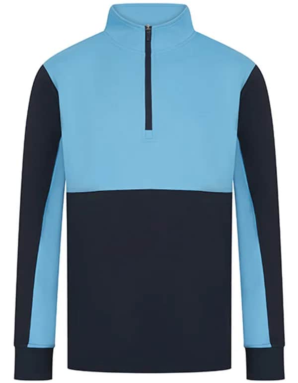Adults 1/4 Zip Tracksuit Top - Navy/Sky