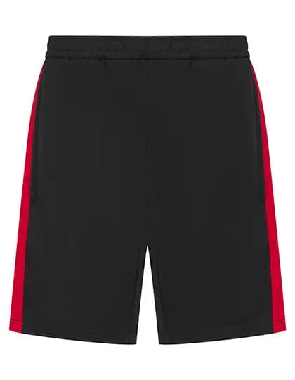 Kids Knitted Shorts with Zip Pockets - Black/Red