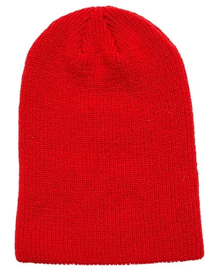 Long Knit Beanie - Red