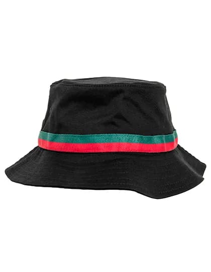 Stripe Bucket Hat - Black/Fire Red/Green