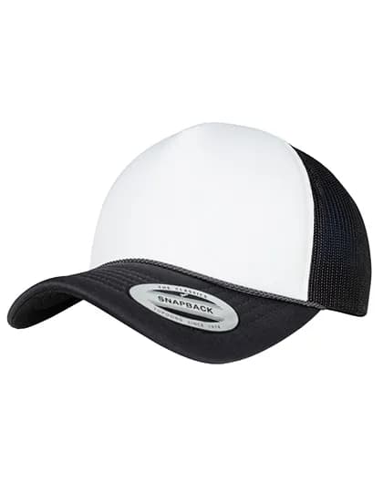 Foam Trucker Cap Curved Visor - Black/White/Black
