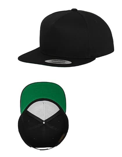 Classic 5 Panel Snapback - Black