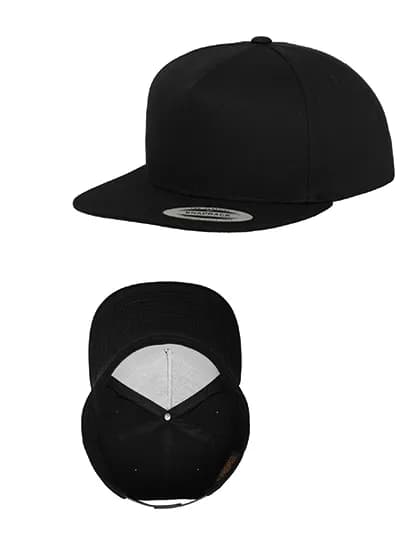 Classic 5 Panel Snapback - Black/Black