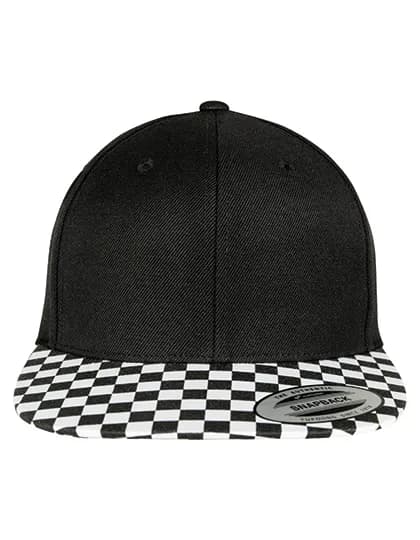 Checkerboard Snapback - Black/White