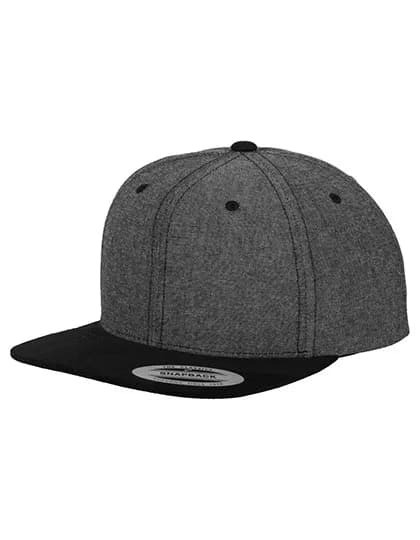 Chambray-Suede Snapback - Black/Black