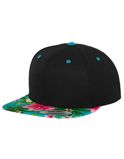 Hawaiian Snapback - Black/Aqua (Hawaiian)