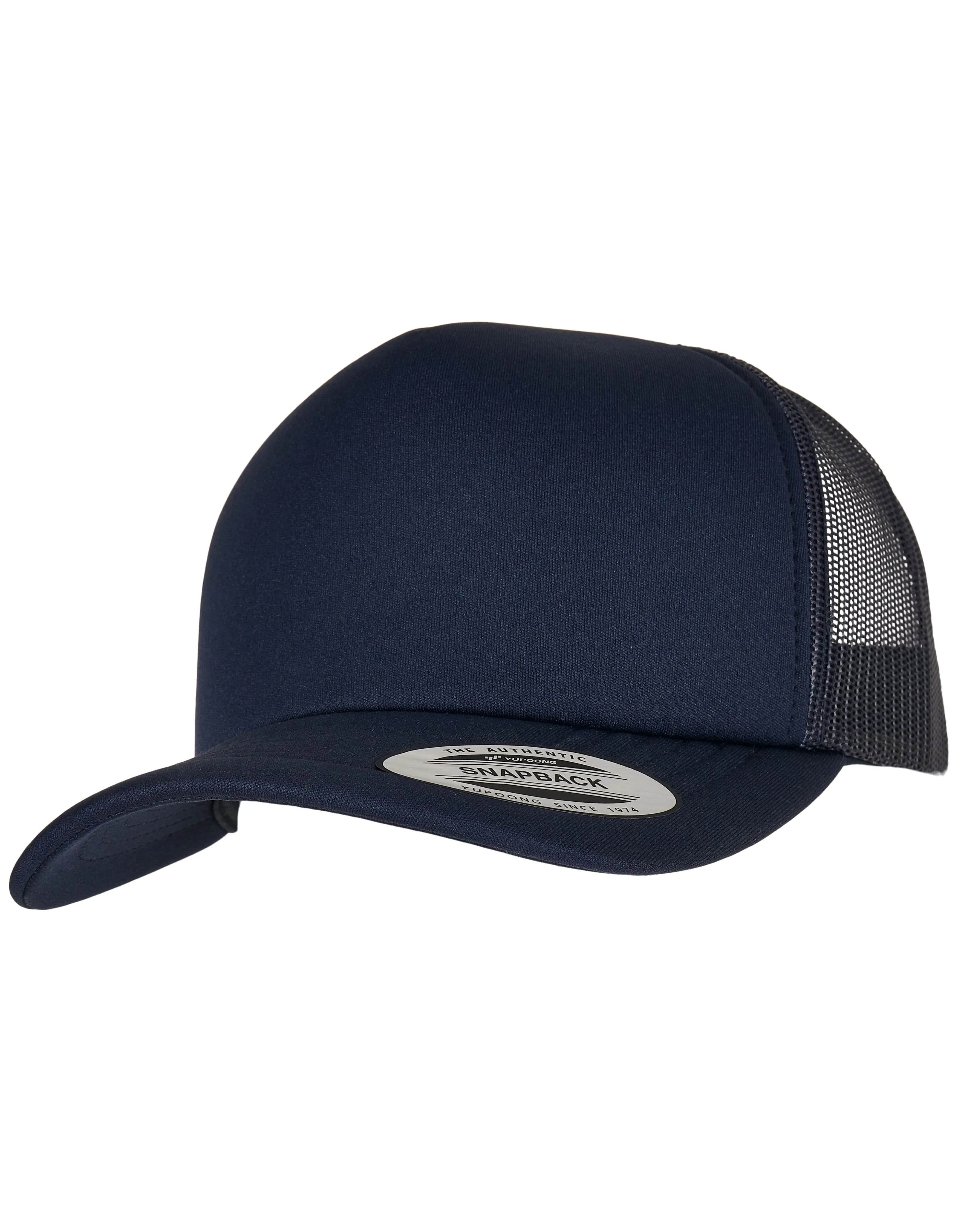 YP Classics® Classic Curved Visor Foam Trucker Cap - Navy