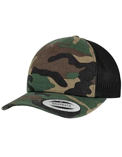 Camo Trucker Cap - Wood Camo/Black