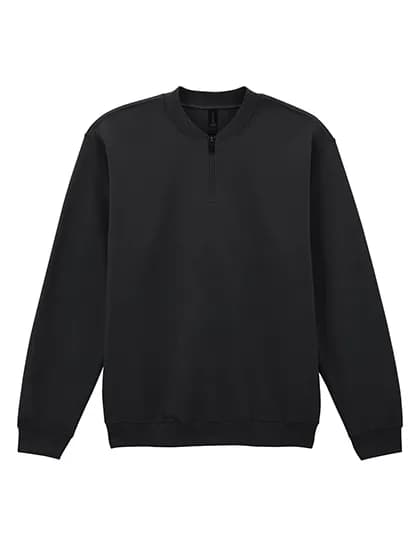 Softstyle® Midweight Adult Fleece 1/4 Zip Sweatshirt - Black