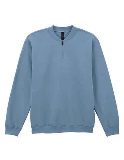 Softstyle® Midweight Adult Fleece 1/4 Zip Sweatshirt - Stone Blue