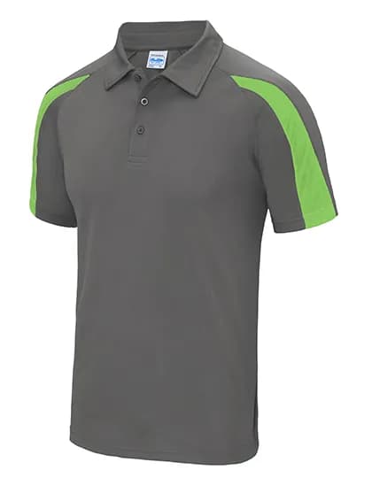 Contrast Cool Polo - Charcoal (Solid)/Lime Green