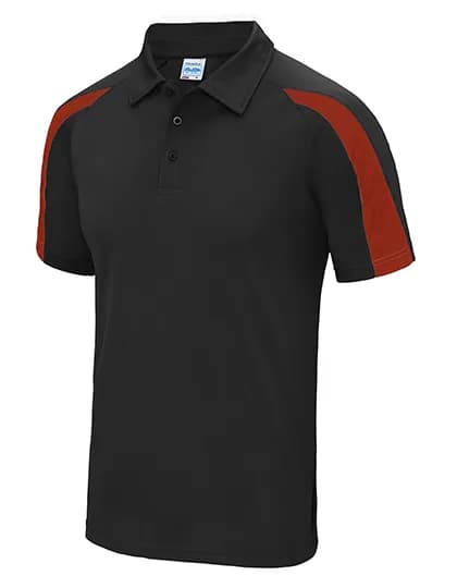 Contrast Cool Polo - Jet Black/Fire Red