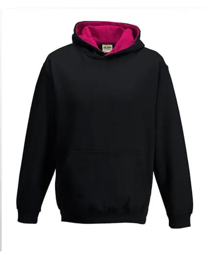 Kids´ Varsity Hoodie - Jet Black/Hot Pink