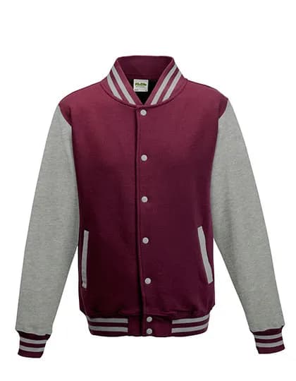 Varsity Jacket - Burgundy/Heather Grey