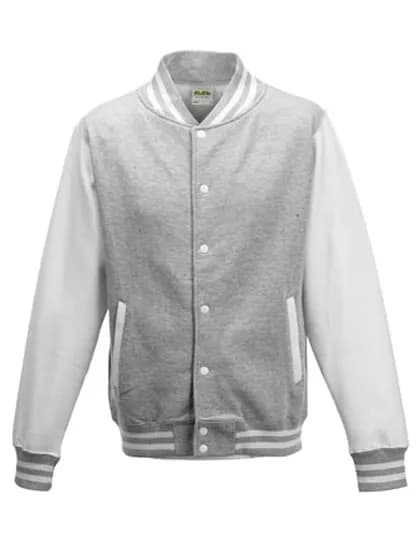 Varsity Jacket - Heather Grey/White