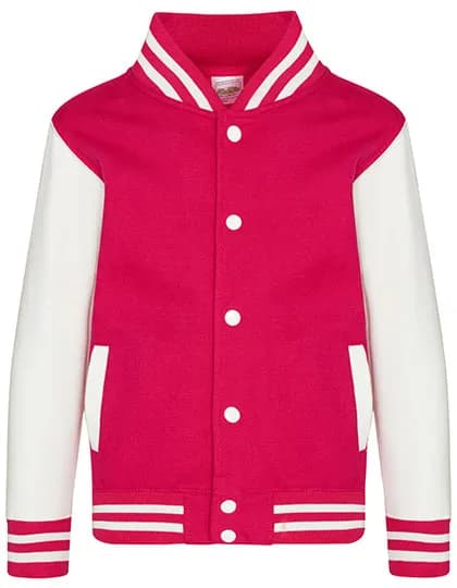 Kids´ Varsity Jacket - Hot Pink/White