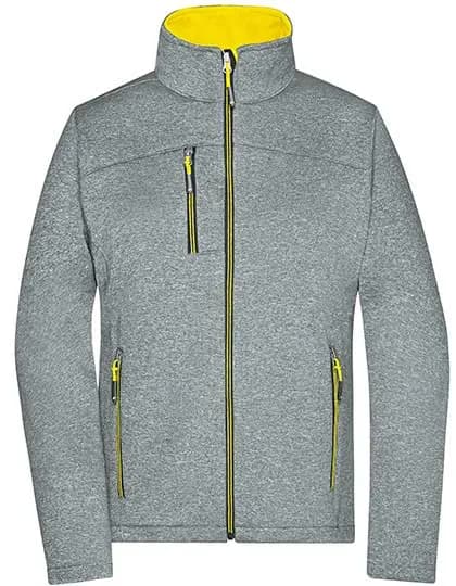 Ladies´ Softshell Jacket - Dark Melange/Yellow