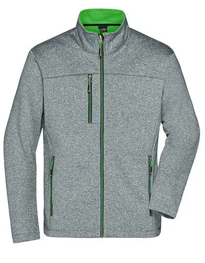 Men´s Softshell Jacket - Dark Melange/Green