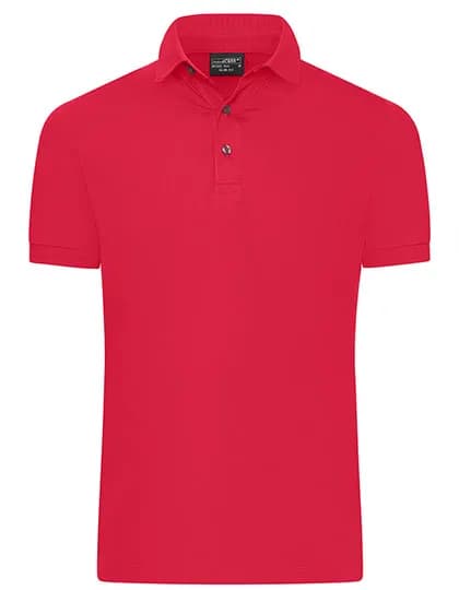 Men´s Mercerised Polo Slim Fit - Light Red