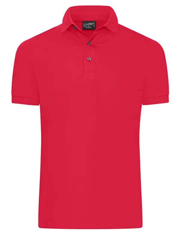 Men´s Mercerised Polo Slim Fit - Light Red