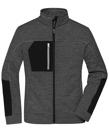 Ladies´ Structure Fleece Jacket - Black Melange/Black/Silver (Solid)