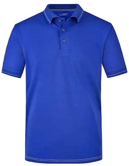 Men´s Elastic Polo - Royal/White