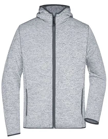 Men´s Knitted Fleece Hoody - Light Melange/Carbon