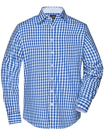 Men´s Checked Shirt - Royal/White