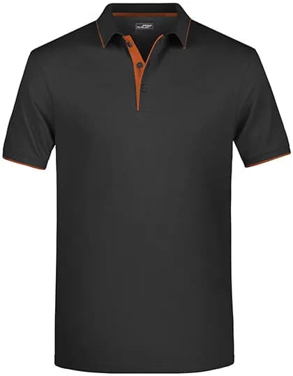 Men´s Polo Stripe - Black/Orange