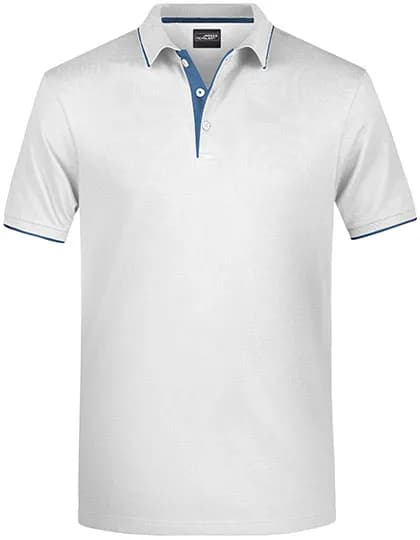Men´s Polo Stripe - White/Navy