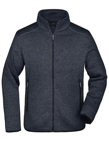 Men´s Knitted Fleece Jacket - Dark Grey Melange/Silver (Solid)
