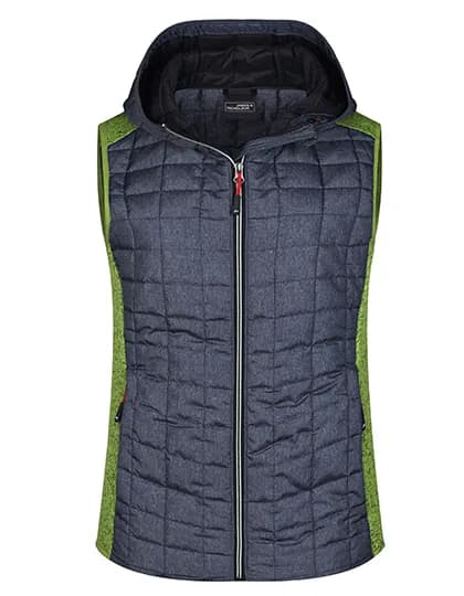 Ladies´ Knitted Hybrid Vest - Kiwi Melange/Anthracite Melange