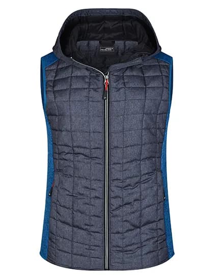 Ladies´ Knitted Hybrid Vest - Royal Melange/Anthracite Melange