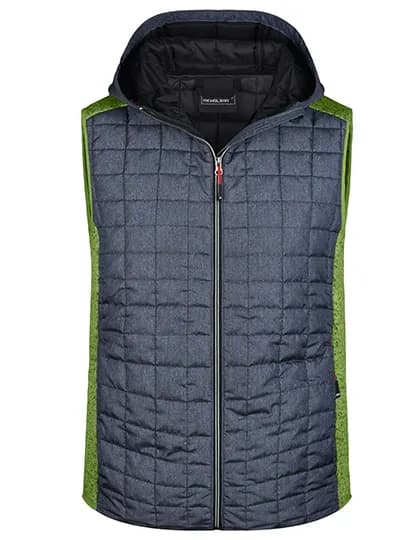 Men´s Knitted Hybrid Vest - Kiwi Melange/Anthracite Melange