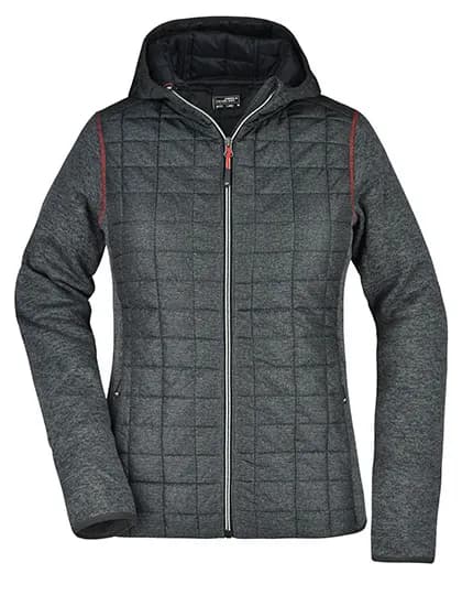 Ladies´ Knitted Hybrid Jacket - Grey Melange/Anthracite Melange