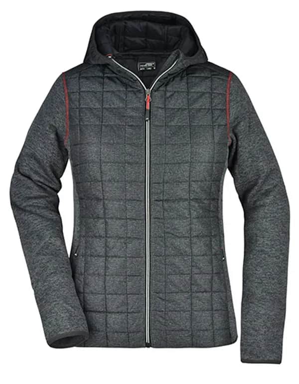 Ladies´ Knitted Hybrid Jacket - Grey Melange/Anthracite Melange