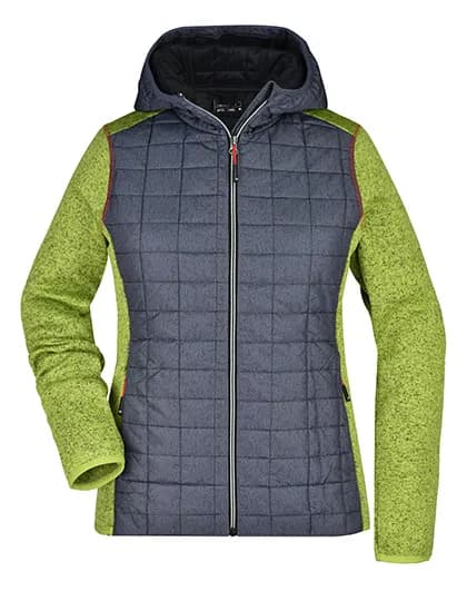 Ladies´ Knitted Hybrid Jacket - Kiwi Melange/Anthracite Melange