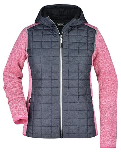 Ladies´ Knitted Hybrid Jacket - Pink Melange/Anthracite Melange