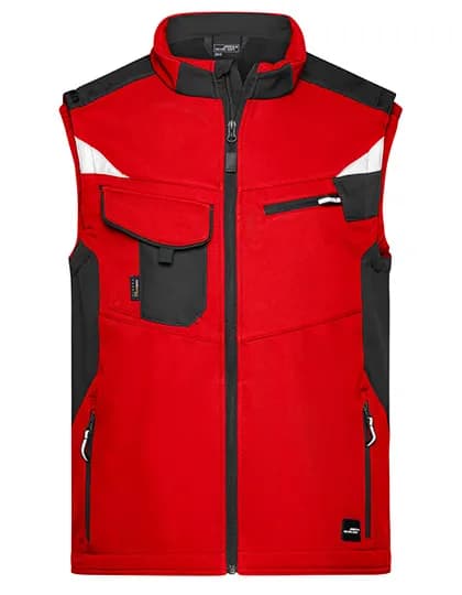 Workwear Softshell Vest -STRONG- - Red/Black