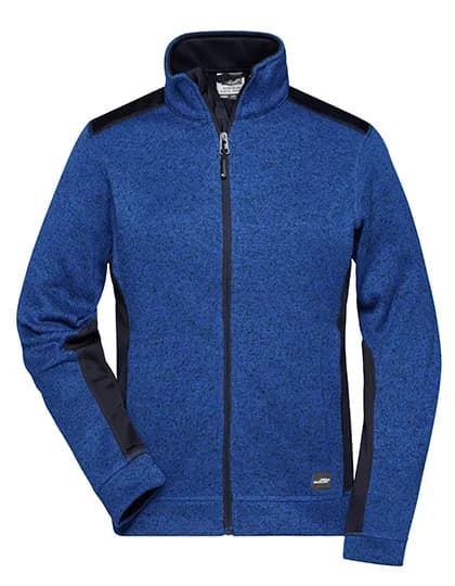 Ladies´ Knitted Workwear Fleece Jacket -STRONG- - Royal Melange/Navy