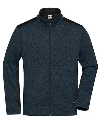 Men´s Knitted Workwear Fleece Jacket -STRONG- - Navy/Navy