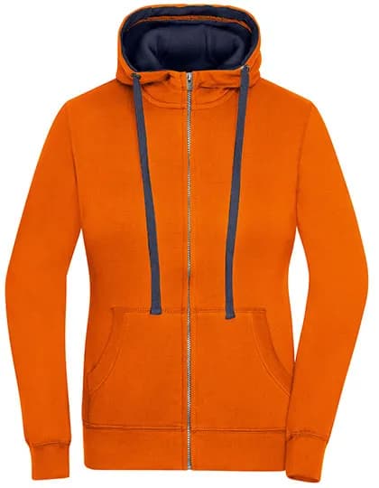 Ladies´ Lifestyle Zip-Hoody - Dark Orange/Navy