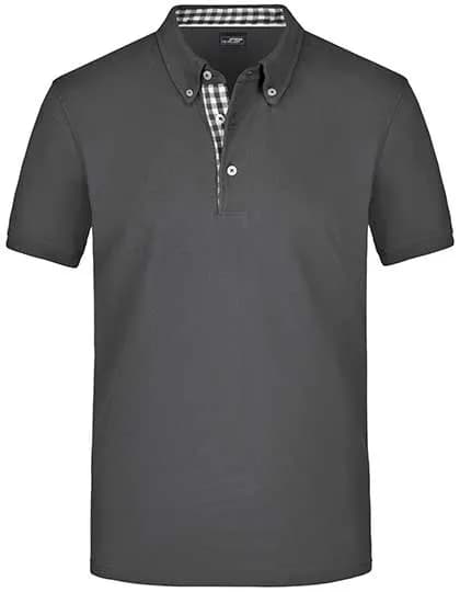 Men´s Plain Polo - Graphite (Solid)/Graphite (Solid)/White