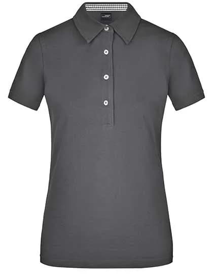 Ladies´ Plain Polo - Graphite (Solid)/Graphite (Solid)/White