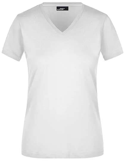 Ladies´ Slim Fit V-T - White