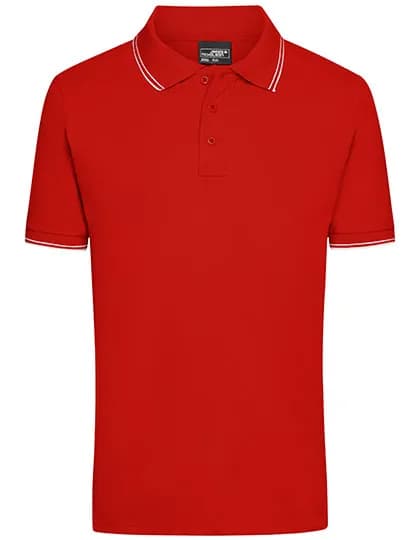 Men´s Polo - Tomato/White