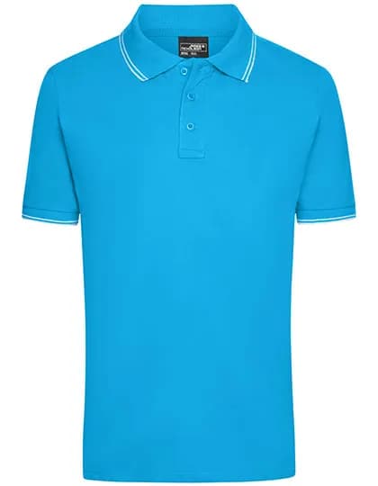 Men´s Polo - Turquoise/White