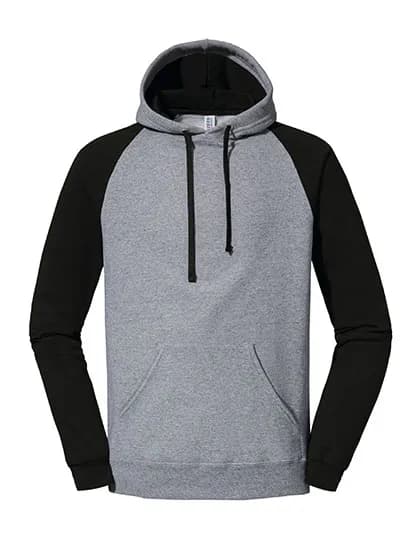 Nublend® Colour-Block Raglan Hooded Sweatshirt - Oxford Grey/Black