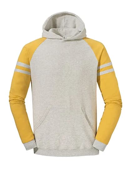 Nublend® Varsity Colour-Block Hooded Sweatshirt - Oatmeal Heather/Mustard Heather
